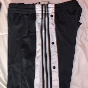 Adidas black and white snap up pants